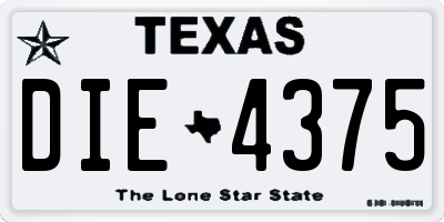 TX license plate DIE4375