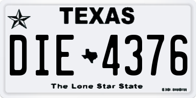 TX license plate DIE4376