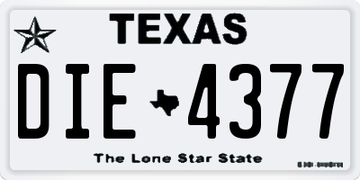 TX license plate DIE4377