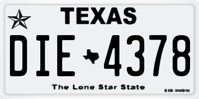 TX license plate DIE4378