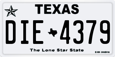 TX license plate DIE4379