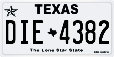 TX license plate DIE4382