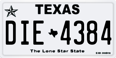 TX license plate DIE4384