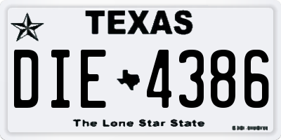 TX license plate DIE4386