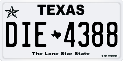 TX license plate DIE4388