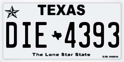 TX license plate DIE4393