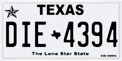TX license plate DIE4394