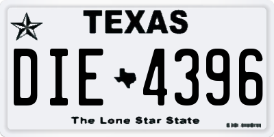 TX license plate DIE4396