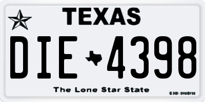 TX license plate DIE4398