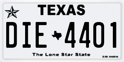 TX license plate DIE4401