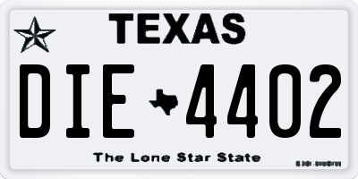TX license plate DIE4402