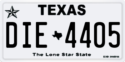 TX license plate DIE4405