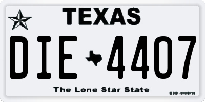 TX license plate DIE4407