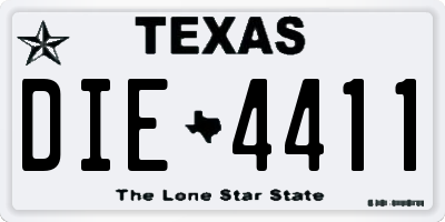 TX license plate DIE4411