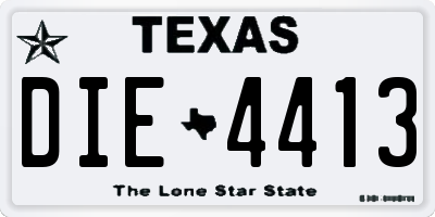 TX license plate DIE4413