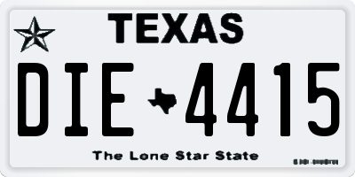 TX license plate DIE4415