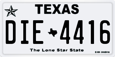 TX license plate DIE4416