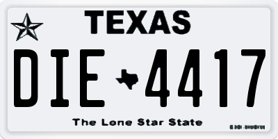 TX license plate DIE4417