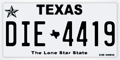 TX license plate DIE4419