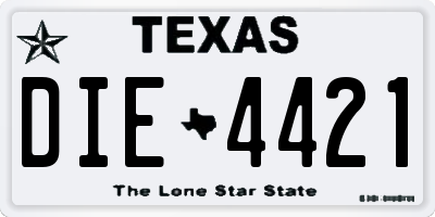 TX license plate DIE4421