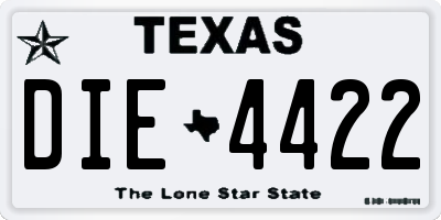 TX license plate DIE4422