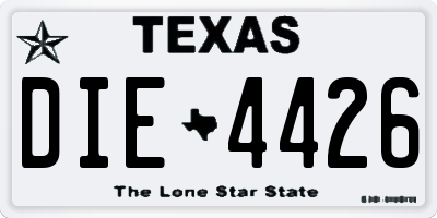 TX license plate DIE4426