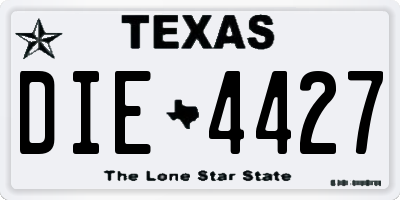 TX license plate DIE4427