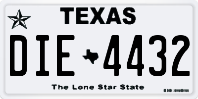 TX license plate DIE4432