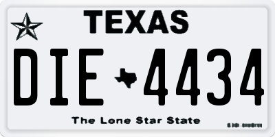 TX license plate DIE4434
