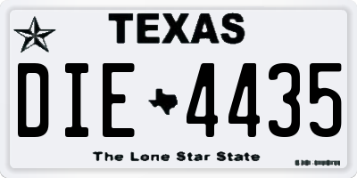 TX license plate DIE4435