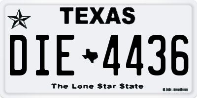 TX license plate DIE4436