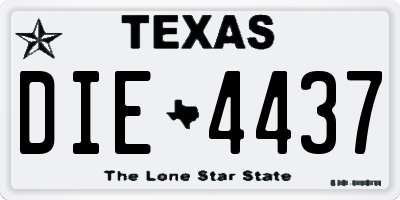 TX license plate DIE4437