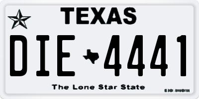 TX license plate DIE4441