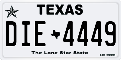 TX license plate DIE4449