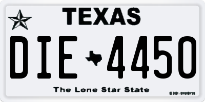 TX license plate DIE4450