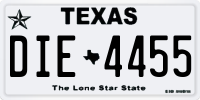 TX license plate DIE4455