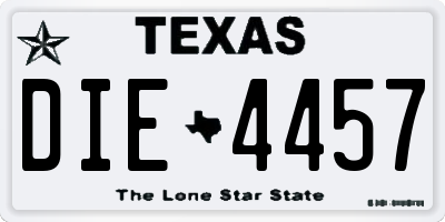 TX license plate DIE4457