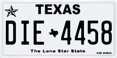 TX license plate DIE4458