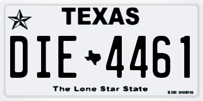 TX license plate DIE4461