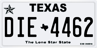 TX license plate DIE4462