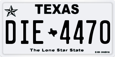 TX license plate DIE4470