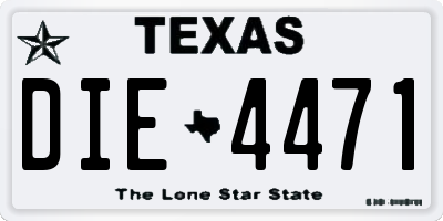 TX license plate DIE4471