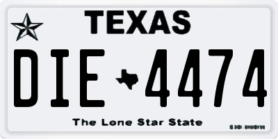 TX license plate DIE4474