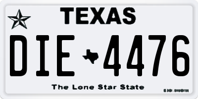 TX license plate DIE4476