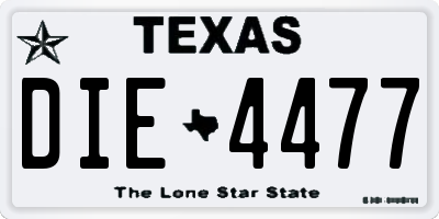 TX license plate DIE4477
