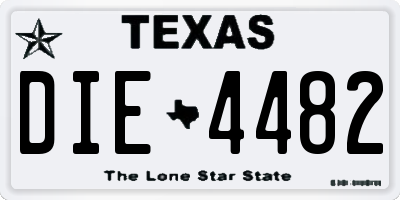 TX license plate DIE4482