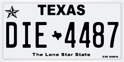 TX license plate DIE4487