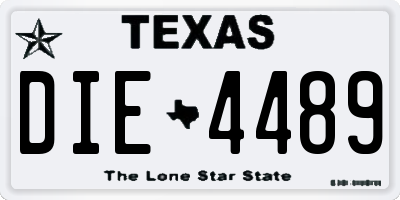 TX license plate DIE4489