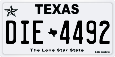 TX license plate DIE4492