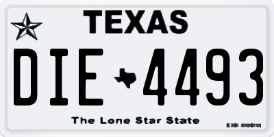 TX license plate DIE4493